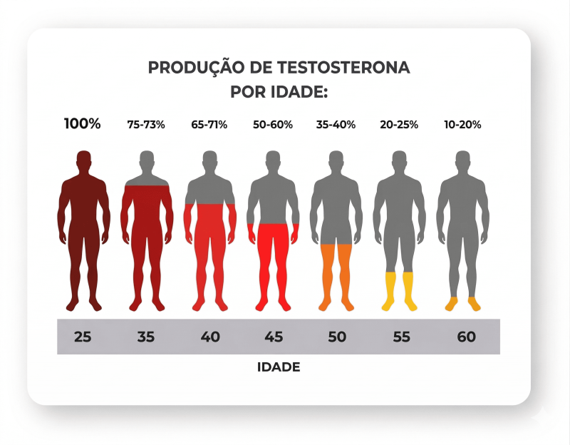Produção de testosterona por idade
